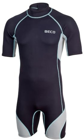Beco Neoprenanzug Herren kurz aus 3 mm CR-Neopren, wärmender Herren-Neoprenanzug mit UV Schutz UPF 50+ und praktischem Rückenreißverschluss – in Größe L