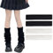 EUPSIIU 2 Pairs Knitted Leg Warmers for Women Girls, Winter Boot Cuffs Warm Knee Warmers, Lady Fashion Long Boot Cuff Knee Socks, 90s Kawaii Crochet Legwarmers for Ballet Dance Skating Yoga (2 Colors)