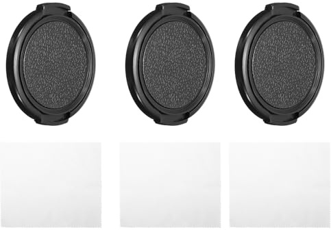 PATIKIL 49 mm linslock, 3-pack sidor nyp kameralinsskydd för främre lins med tyg, lämplig för 49 mm gänga universella DSLR-linser för Nikon, för Fujifilm, för Pentax, för Leica