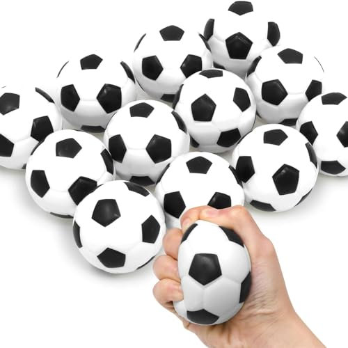 Mini Fussball Stressball Kinder Erwachsene: Fußball Stressbälle, Schaumstoffball Fussball, Antistressball für Kinder und Erwachsene - Fussball Mitgebsel Jungen Spielpreise Gastgeschenke Party