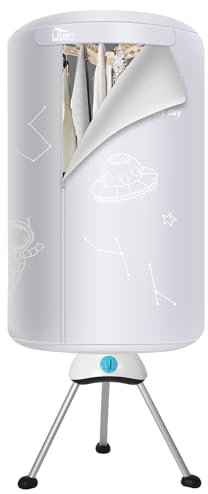 Asciugatrice Elettrica, 1000 W da Asciugatrici a Pompa di Calore, Asciugatrice con Tempismo, Asciugatrice a Riscaldamento a 2 Strati, adatta per Domestico Lavanderia in Appartamento, 140 cm-Grigio