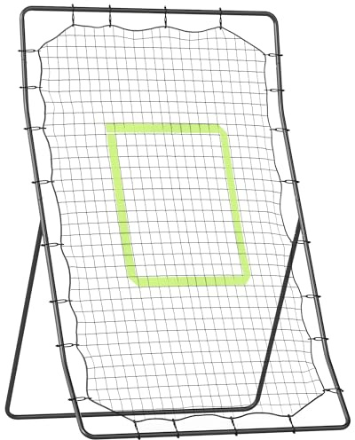 HOMCOM Red de Béisbol Red de Práctica de Béisbol y Softbol con Marco Metálico y Ganchos para Entrenamiento de Fútbol Tenis 123x90x174 cm Negro