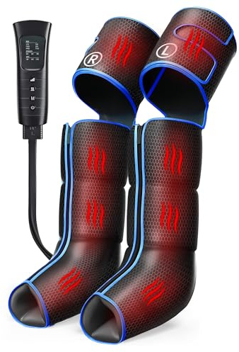 COMIER Masajeador de Piernas con Calor y Compresión, 3 en 1 Masajeador de Pies y Piernas, 6 Modos, 3 Niveles de Intensidad y Terapia de Calor para Mejorar la Circulación, Aliviar el Dolor, Regalo