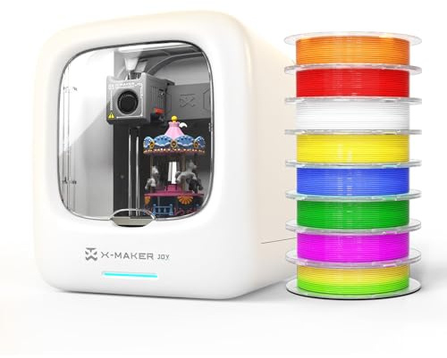 3D Printer for Kids, Beginner 3D Printer with 8 PLA Filament Set, Huge Toy Library & Modify, Wi-Fi & App Control, Create STEM Toys, High Precision, W/ 15+ Mini 3D Design Module, X-Maker Joy
