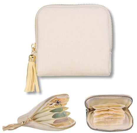 Small Travel Jewelry Case, Soft Velvet Organizer Pouch for Bangles, Bracelets, large Earrings, Beaded necklaces, Anti-Scratch & Portable Jewelry Bag Holder for Daily Use & Gift (Ivory White)