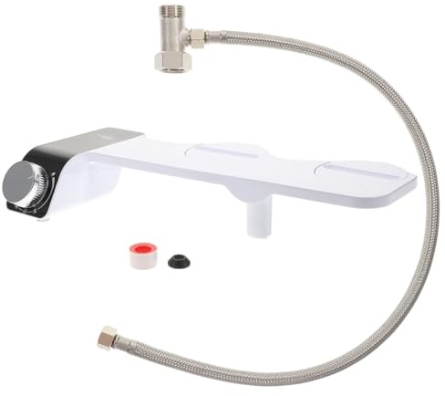 ORFOFE Accesorio Bidé para Inodoro No Eléctrico con Doble Boquilla Autolimpiante Diseño Ultrafino y Portátil para Limpieza Higiénica Baños Domésticos