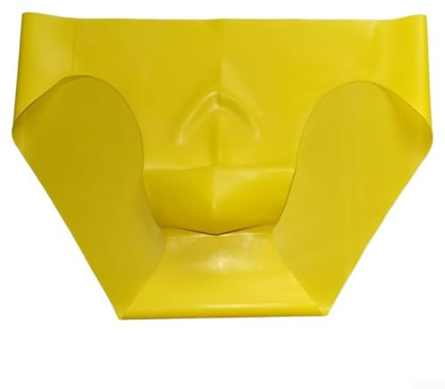 Mutande da uomo in lattice senza cuciture, con vita bassa e mutandine in gomma trasparente, offrono una vestibilità sicura e comfort (2XL giallo)