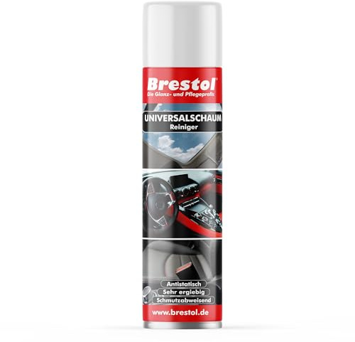 Brestol universalskum 400 ml sprayburk – universalrengörare skum glasrengöringsmedel för spegelskivor vinyl läder krom akryl resopal lack bilsäte