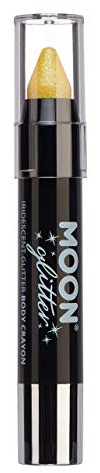 Iridescent Glitter Paint Stick / Body Crayon makeup for the Face & Body by Moon Glitter - 3.5g - Yellow