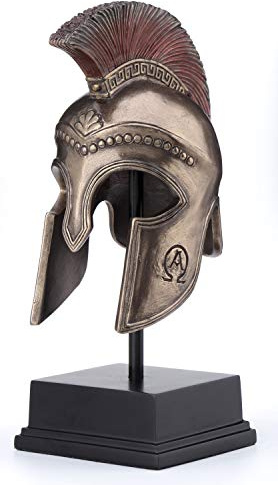 Veronese Design 8 1/4 Inch Spartan Hoplite Helmet Display Cold Cast Resin Bronze Finish Sculpture Tabletop Decoration