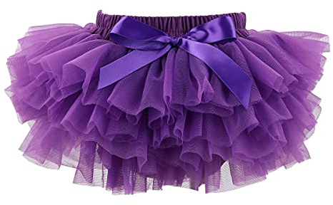 HOOLCHEAN Infant Toddler Baby Girls Super Soft Fluffy Tutu Skirt with Diaper Cover Bloomer Purple, 1-2T