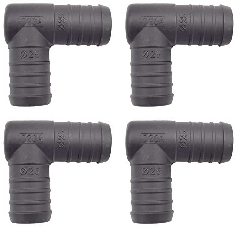 4 x YOU.S Original Schlauchverbinder Zwischenstück RGV Ø 25x25 mm 90° Winkel - L Form
