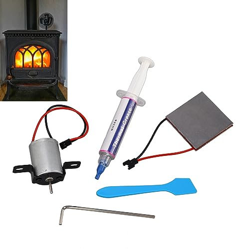Stove Motor Generation Kit, Fireplace Fan Kit Thermoelectric Power Generation Sheet+Fan Motor Set 95% Stove Universal Self Powered Fireplace Fan Stove Repair Accessories