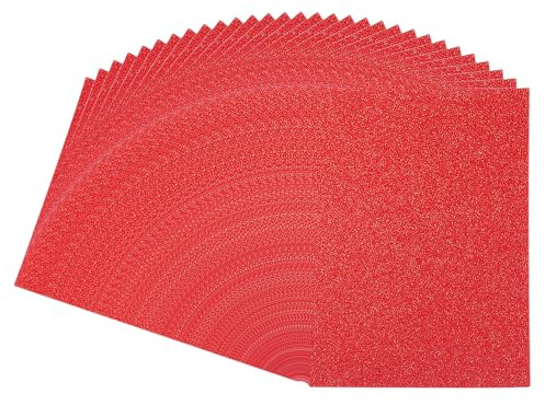 PATIKIL Papier Cartonné Pailleté 11,7x8,3, 30 Feuilles A4 Épaisses et Scintillantes Sans Perte de Paillettes pour Scrapbooking, Fabrication de Cartes, Projets de Bricolage, Rouge