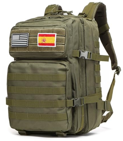 GUJOIN Mochila De Pesca De 50 Litros Impermeable De Nailon Duradera,Mochila Deportiva Táctica Militar Al Aire Libre Mochilas De Senderismo Casual (Verde)
