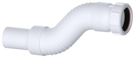 PlumbEZ Raccord de tuyau d'évacuation compact et flexible de 1,1/2 - 40 mm - Compression x robinet uni réglable - Tuyau de douche flexible