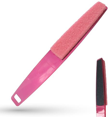 LaRosa PUMICE SPA Lima Doppia per Piedi – Manico Trasparente con Pietra Pomice Nera (Ruvida) e Superficie Abrasiva (Fine)