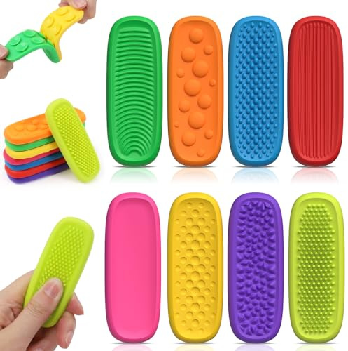 LZDMY Juguetes Sensoriales para Niños y Adultos, Juguetes Antiestres de 8 Piezas, Suave Piedras Sensoriales de Juguetes Autismo para Niño, Fidget Toy para Autismo/Ansiedad