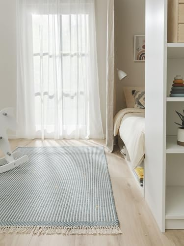 benuta Lytte Kinderteppich Bruno - Blau 120x170 cm - Baumwolle - Rechteckig - Pflegeleicht für Kinderzimmer