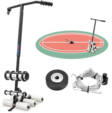CXRCY Court Line Tape Machine. Playing Field Line Striping Machines for Parking Ground Marking, Adjustable Height & Spacing, Road Warning. with Circle Drawing Tool