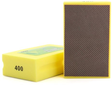 YITISAGE 1pc Diamond Hand Polishing Pads Grit 400 Foam Sanding Block for Ceramic Tile Glass Grinding,Sanding Blocks Polishing