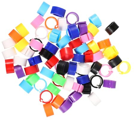 Gatuida 100Pcs Multi-color Plastic Bird Leg Rings for Pigeons Finch Canaries Identification Bands Safe Foot Rings for Poultry and Chicks