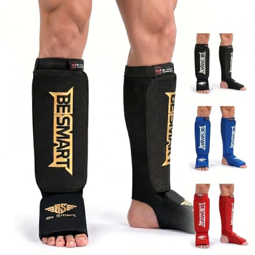 BeSmart - Protège-tibias pour MMA, boxe, Muay Thai, kickboxing - Protection tibia et cou-de-pied