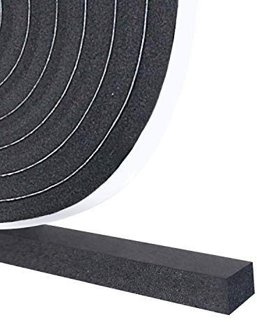 Storystore Foam Insulation Tape Self Adhesive, 12mm(W) x 12mm(T) x 4M(L) Weather Strip Foam Tape, Door Window Draught Excluder, Door Insulation Strip, Soundproof, Anti-Collision, Shockproof