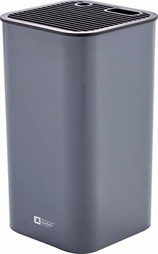 RICHARDSON SHEFFIELD Messerblock Grau, Universeller Block für Messer, Mit flexiblem Raster, Platz für Schere und Schärfer, Rutschfest