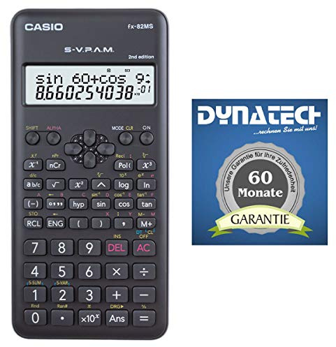 Casio Taschenrechner FX-82 MS 2nd Tischrechner Garantie auf 60 Monate - kompatibler wissenschaftlicher Schulrechner Nicht programmierbar elektronisches Display Batterie 240 Funktionen für Gymnasium
