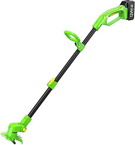 LSDRALOBPOI Coupe Bordure sans Fil avec Batterie Tondeuse à Gazon électrique Tondeuse à Main à roulettes Tondeuse à Fil sans Fil Batterie 12V 450W pour Terrain de Jardin de pelouse 702