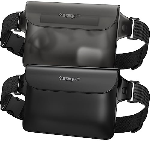 Spigen wasserdichte Tasche [Aqua Shiela] [2 Stick] Waterproof Bag Sauchtasche IPX8 kompatibel mit iPhone 16/15/14/13 Serien, Galaxy S25/S24/S23 und Allen Smartphones - Schwarz