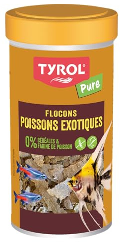 Tyrol Pure - Flocons Insectes pour Poissons Aquarium - Nourriture Complète à Base d'Ingrédients de Qualité - 4 Types d'Insecte - Pour Poissons Exotiques 250Ml