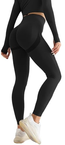Zilams Mallas Deporte Mujer Cintura Alta Leggings Mujer Push Up Fitness Pantalones de Yoga Deportivos Leggins Elástico Opaco para Running Fitness Yoga Pilates Training