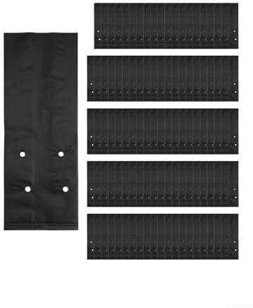 FACULX Bolsas de Plástico Grueso para Vivero y Cultivo de Plantas Con Agujeros Transpirables - Para Frutas y Flores - 100 Unidades