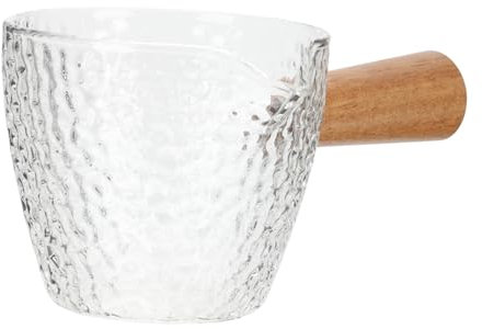 Cabilock Brocca Per Sciroppo in Con Manico in Legno Brocca Per Panna Contenitore Per Caffè Da 100 Ml