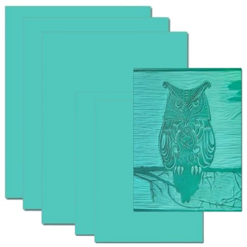 Set di 6 piastre in gomma morbida, double-face, facili da intagliare, per incisioni, timbri, fai da te, 3 fogli A5 + 3 fogli A6