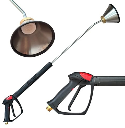 Pistola de alta presión M22 AG con lanza de 900 mm y herbicida de 155 mm de diámetro – Juego profesional hasta 350 bar y 160 °C – Accesorio para eliminación térmica de malas hierbas – para limpiadores