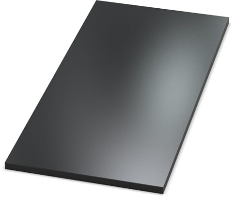 AUPROTEC Piano da tavolo 19 mm, nero segnaletico, 120 x 70 cm, truciolato con bordo in ABS da 1 mm, rivestimento in resina di melamina, elegante e impermeabile
