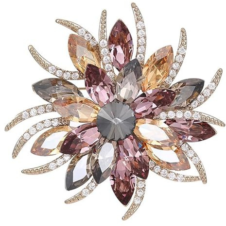 Qiwenr Broche de Señoras, Broche de Cristal, Broche de Diamantes de Imitación, Para Fiestas, Bufanda Decorada, Decoración de Vestido, Suéter, Abrigo, Ropa de Moda de Ropa