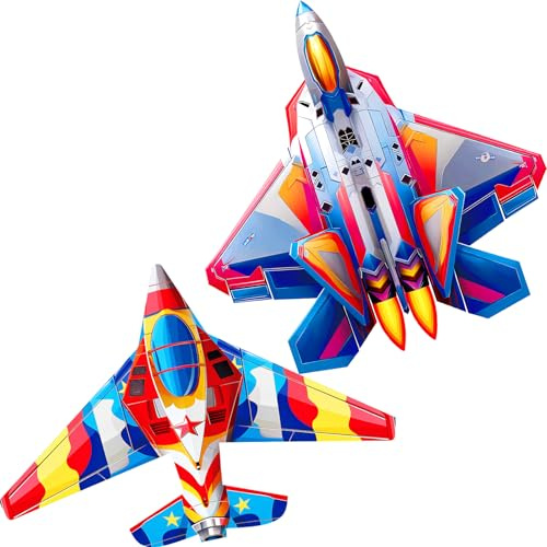 Touch the Sky 2Pack Colorful Plane Kite for Kids and Adults, Easy to Fly, Exquisite Fabrics and Unique Structure Design, Excellent Outdoor Games and Activity Toys, Suitable for Beginners.