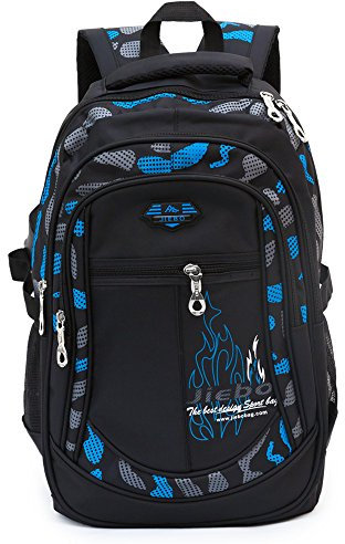 A AM SeaBlue Kinder Schulrucksack für Jungen Schulrucksack Rucksack Jugendliche Schultasche Outdoor Freizeit Daypack (Blau)