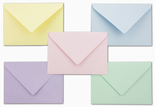 20x Umschlagpaket - DIN C6 - ca. 11,4 x 16,2 cm - die Feinen - 5 Farben je 4 Umschläge - 120 g/m² - Serie Farbenfroh