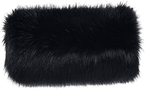 SlenyuBridal Girls Faux Fur Hand Muffs Cold Arm Warmers (Black)