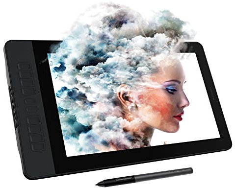 GAOMON PD1561 15,6 Pouces Tablette Graphique avec Ecran HD avec Stylet Passif à 8192 Niveaux Fonction d'Inclinaison, 10 Raccourcis et Support Réglable, Compatible avec Windows/Mac OS/ChromeBook