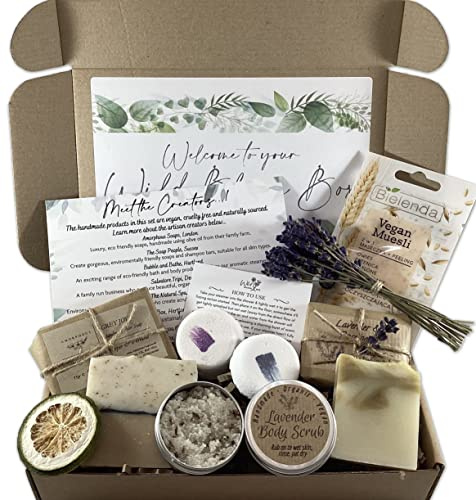Vegan Shower & Skincare Set, Luxury Spa Gift, Lavender Care Set, Handmade Pamper Box, Shower Steamers, Aromatherapy, Birthday Present, Vegan Mum, For Wife, Gift For Her, Friend Thank You Present