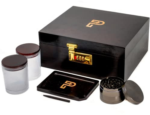 Stash Box with smoking accessories : Grinder, Rolling Tray, 2 smell proof jars + more accessories for smoking -UK Seller