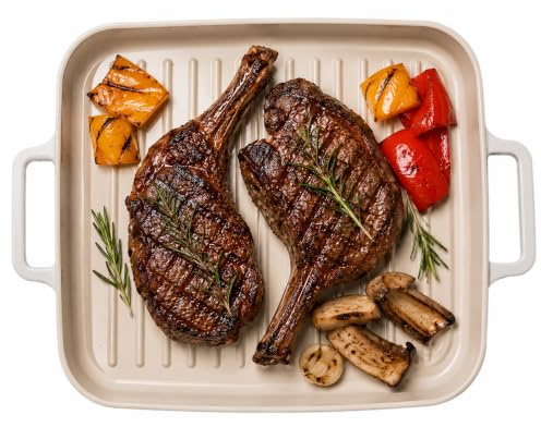 Neoflam FIKA 11-Inch Ceramic Nonstick Grill Pan, Induction, Made in Korea