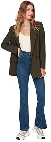 Trendyol Jeans Flare Donna, Blu, 64