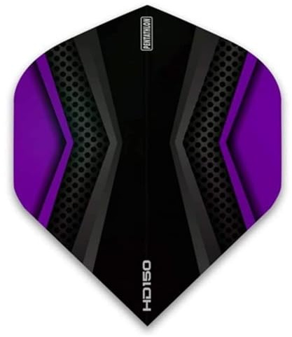 US Darts Pentathlon HD150 Purple/Black Standard Dart Flights - 3 Sets (9 Flights) - 150 Micron Ex-Tough